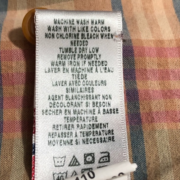 Lucky Brand Shirt Mens L Plaid Cotton Tan Pink Button Up Collared Long S… - Picture 10 of 14